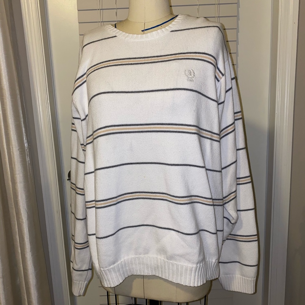 Varsity style sweater.